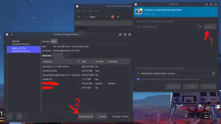 Selección de medio de instalación