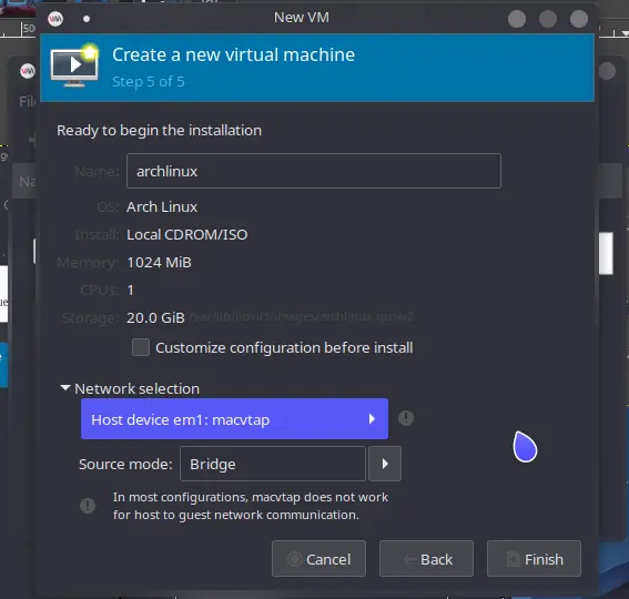 Resumen y configuración de red